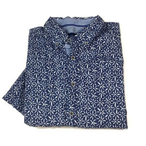 BF76 Men’s Charleston Threads Preppy Beach Short Sleeve Button Down Shirt L